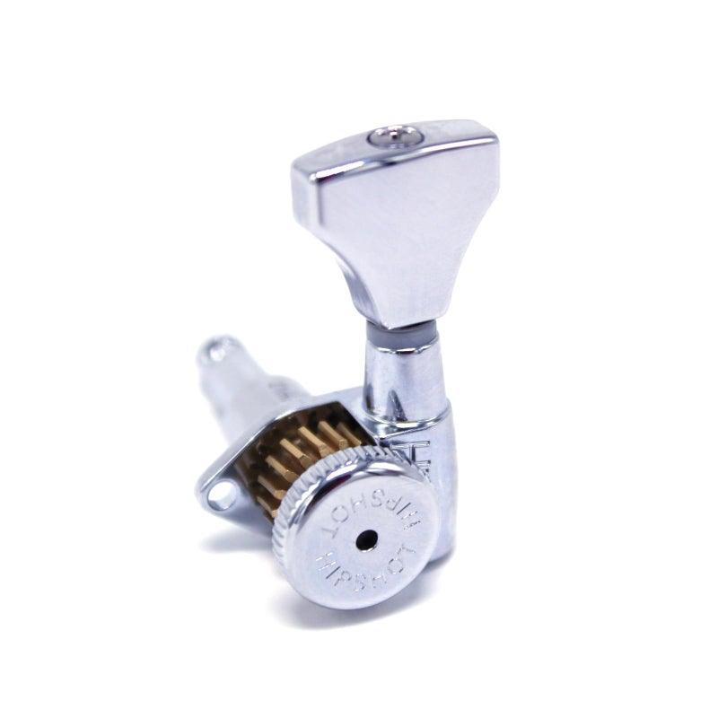 Hipshot 6GLO Grip-Lock Locking Guitar Tuning Machines 3+3 - Universal Mounting Plate UMP included - Chrome - Image 3